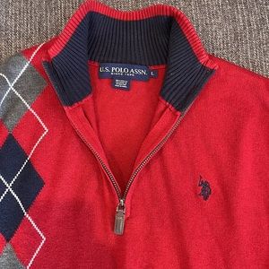 Mens polo quarter zip sweater